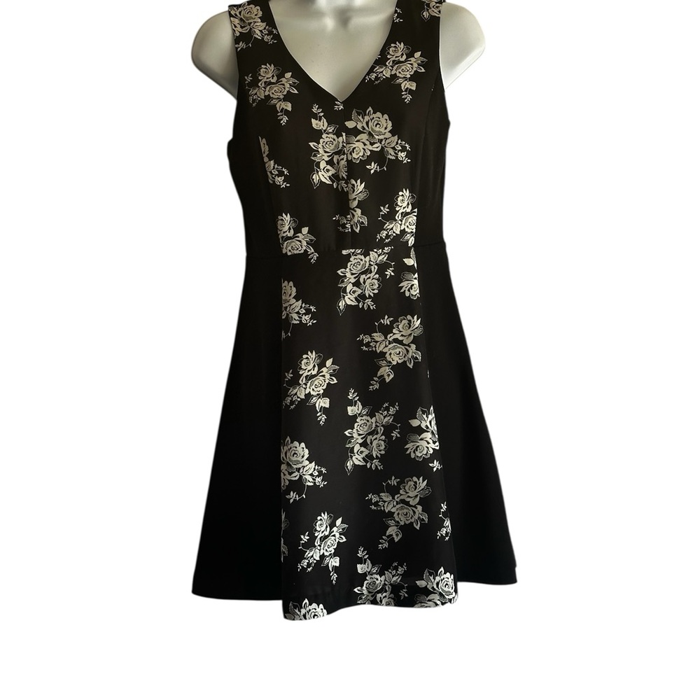 Eric + lani Black & White Floral Dress, Gothic Style,Whimsical Design,Romantic